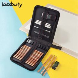 Pencils 23/49 Pcs Professional Sketch Pencil Set Storage Full Set of Sketch Paper Painting Tool Set Beginner Sketch Drawing Art Supplies