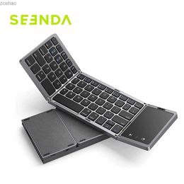 Keyboards Seenda Foldable Wireless Bluetooth Keyboard Rechargeable Foldable Portable Keyboard Suitable for PC Mac Smartphone Windows iOS AndroidL2404