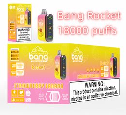 Bang Rocket 18000 puffs original Disposable vapes puff 18k vape pen bang pulse 18000 mode 650 mah rechargerable battery LED light Colour vs geek bar pulse