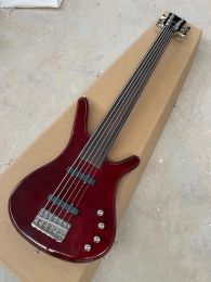 Guitar 6 Strings Electric Bass Guitar with Chrome Hardware,Rosewood Fingerboard,Fretless,Provide Customized Service
