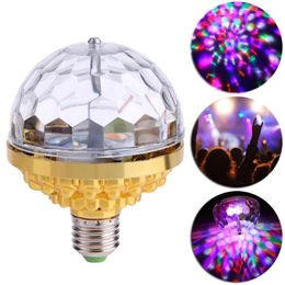 6W RGB LED Stage Light Bulb Magical Ball Rotating Bulb E27 Lamp For Disco Party DJ Christmas Effect Party Holiday Activity Decor