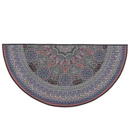 Bath Mats Semicircular Rug Anti-slip Mat Bohemian Style Circle Boho Door Mandala Doormat Ground Polyester Washable Outdoor Rugs