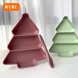 Plates Christmas Tree Fruit Bowl Silicone Candy Dish Lazy Snack Box Home Plate Melon Seed Dried Special Diage Tableware