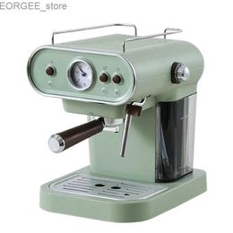 Coffee Makers 15bar Italian electric coffee machine espresso machine retro semi-automatic pump cappuccino with steam milk freezer 1050W Y240403