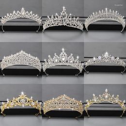 Hair Clips Silver Colour Crown And Tiara Accessories For Women Wedding Bridal Crystal Rhinestone Diadema