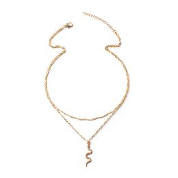 Retro Snake Pendant Necklace Punk Neck Chain For Women Men Trendy Gold Silver Colour Necklaces Neck Jewellery Girls Party Gifts