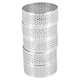 Baking Tools Stainless Steel Perforated Tart Ring 5Pcs 5cm Cake Mousse DIY Round Rings For Dessert