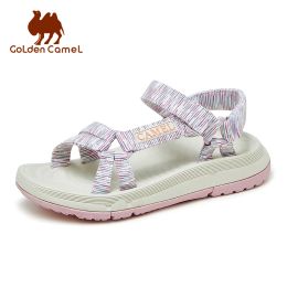 Boots Golden Camel Women's Summer Sandals 2023 New Casual Sport Middle Heel Wearresistant Fashion Beach Sandal Ladies Shoes for Women
