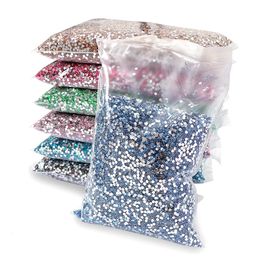 50000 pcs 4mm Multicolor Clear Crystal AB s Non fix Flatback Round Resin Strass Stone DIY Nail Art Decoration 240328