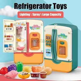 Kitchens Play Food 39pcs Kids Simulated Refrigerator Play House Pretend Make Food Play With Fridge Cooking Role Playing Toys Boys Girls Gift 2443