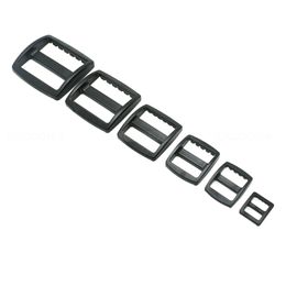 10pcs/pack Plastic Slider Tri Glide Adjust Buckles Backpack Straps Webbing 10/16/20/25/32/38mm Wider Style Black