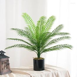 Decorative Flowers Artificial Plants Fern Leaf Persian Grass Fake Plant Palm Tree Green Leave Potted Flower Home Room Table Decor