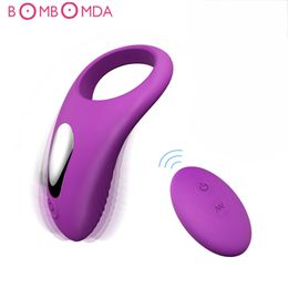 Wireless Remote Control Vibrator For Man Penis Sleeve Ring Delay Time Gspot Clitoris Stimulator Adult Toys for Couples 240312