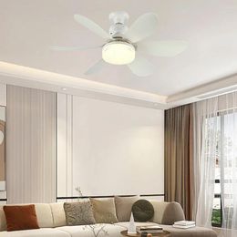 Ceiling Lights 2 In 1 Fans With LED Remote Control Modern Lamp Fan 6 Blades Dimmable Light Timing For Garage Office