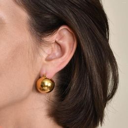 Hoop Earrings Gold Color Ball Beads Studs For Women Boho Fashion Jewelry Lady Gift Wholesale