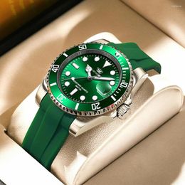 Wristwatches POEDAGAR Men Watch Luxury Fashion Business Silicone Strap Luminous Quartz Wrist Watches For Gift Set Relogio Masculino