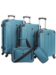 Storage Bags Chicago Plus 5pc Expandable Hardside Luggage Set Teal