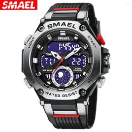 Wristwatches SMAEL Electronic Digital Watch For Men Fashion Chronograph Quartz Wristwatch Male Auto Date Week Alarm Clock LED Dual Time 8069