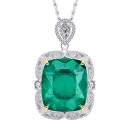 Exquisite S925 Silver Crystal Green Pendant Fashion Accessories Glamorous Style Handcrafted
