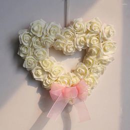 Decorative Flowers Wall Hanging Ornament Valentine's Day Party Love Wreath Garland Door Wedding Scene Decoration DIY Decor