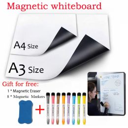 Whiteboard A3+A4 Magnetic Dry Erase Board Bulletin Calendar Message Board Writing Board Fridge Magnets Smart Board