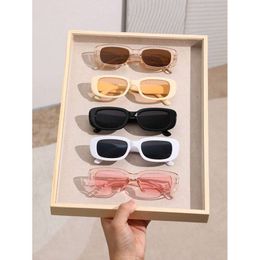 5pcs Women Colorful Square Frame Boho Shades Fashion Glasses for Outdoor Summer Daily Clothing Accessories