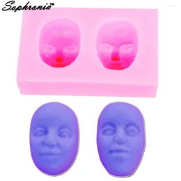 Baking Moulds 10PCS/SET M632 Face Head Silicone Mold Wedding Cake Decoration Christmas Fondant Cupcake Candy Tools 6.1 3.9 1.5cm