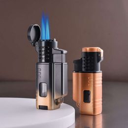 New Modern Three Direct Charge Windproof Lighter Simple Business Multi Colour Gift Hine Can Order Cigar Visible Window
