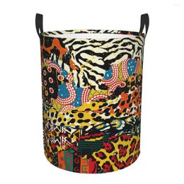 Laundry Bags Storage Bag Traditional African Wild Animal Skins Household Dirty Basket Folding Bucket Clothes Toys Organiser