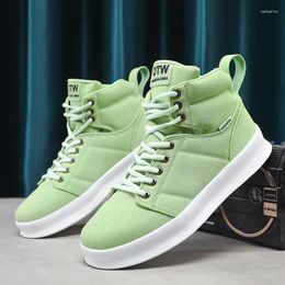 Basketball Shoes High Top Green For Men Comfortable Man Running Shoe Autumn Mens Sports Fashion Anti-slip Rubber Outsole Male Sneakers