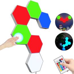 RGB Intelligent Hexagonal Wall Lamp Color-changing Ambient Night Light with Control DIY Shape For Game Room Bedroom Decor LED