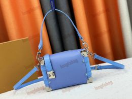 5A Blue Side Trunk genuine leather Designer bags Nicolas S-lock cross body bags Purse side trunk Shoulder bag Handbag tote wallet pouch size