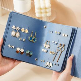 Storage Bags Book Design Portable Earrings Organizers Pu Leather Waterproof Travel Jewelry Box Necklaces Rings Display Bag Gift Women