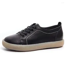 Casual Shoes 2024 Comfortable Breathable Full Genuine Leather Woman Sneakers Soft Bottom Flat White Fashion