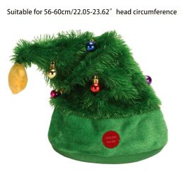 M2EA Singing Dancing Santa Hat Christmas Hat Electric Christmas Hat for Xmas Thanksgiving Halloween Party Costume