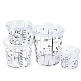 Disposable Graduated Clear Plastic Paint Mixing Cups Calibrated Ratios Measuing For Resin Tools