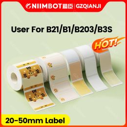 Photography Niimbot Official Thermal Sticker Paper Label Color White Papers Rolls 2050mm Print Width for B1 B21 B3s Label Printer Maker