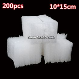 Clips 200pcs 100*150mm Plastic Wrap Envelope White Bubble Packing Bags Pe Clear Bubble Bag Shockproof Bag Double Film Bubble Bag