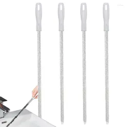 Shower Curtains Sink Drain Scrub Brush 4pcs Bathroom Cleaning 17.7 Inches Cleaner Tool Hangable Bendable Kitchen