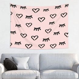 Tapestries Pink Eyes Tapestry Wall Hanging Hippie Polyester Eyelash Art Blanket Home Decor For Living Room Bedroom Yoga Mat