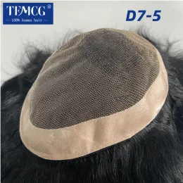 Toupees D75 French Lace with Soft Pu Male Hair Prosthesis Natural Human Hair Toupee Breathable Toupee Men Exhuast Systems Free Shippin