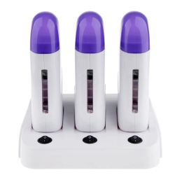 Epilator 3pcs Depilatory Roll on Wax Cartridge Heater Warmer Hair Removal Hine Eu/us Plug Hair Removal Wax Hine