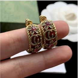 Dangle & Chandelier Designer Earrings Red Flower Thread Diamond earrings G Jewellery Engagement Gift