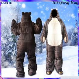 Gear MXL Bear Camping Sleeping Bag Winter Sleeping Pouch Full Body Wearable Emergency Survival Gear Bag Camp Bed Camping Equipment