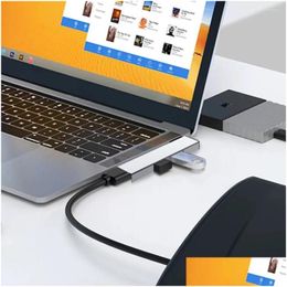 Usb Hubs In 1 Docking Station Speed 5.0Gbps 3.0/Type-C 3.0 To 3 Hub Type C Port For Pc Laptop Notebook Drop Delivery Computers Network Ote5V