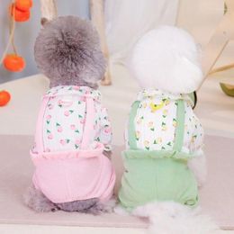 Dog Apparel Pajamas Pet Clothes For Small Dogs Cute Print Puppy Jumpsuits Spring Cat Onesies Costumes Chihuahua Jumpsuit