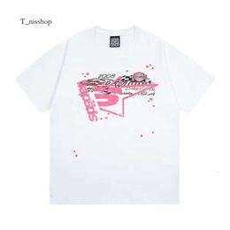 Designer Men T Shirt Pink Young Thug Sp5der 555555 Mans Women Quality Foaming Printing Spider Web Pattern Tshirt Fashion Y2k Top Tees 837