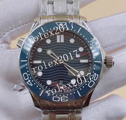 Super 21 Multiple Styles Quality Version Mens Ceramic Bezel Watches Mens Automatic Cal 8500 Watch Men Apnea James Blue Orange Bond Diver 600m Luminous Steel Watches