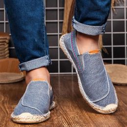 Casual Shoes Men Canvas Man Flat Loafers Lightweight Male Footwear Soft Walking Driving Tenis Masculino Adulto 64 Gh7