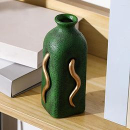 Vases Modern Flower Vase Green Resin Pot Home Room Shelf Accessories Decor Creative Decorative Table Art Decoration